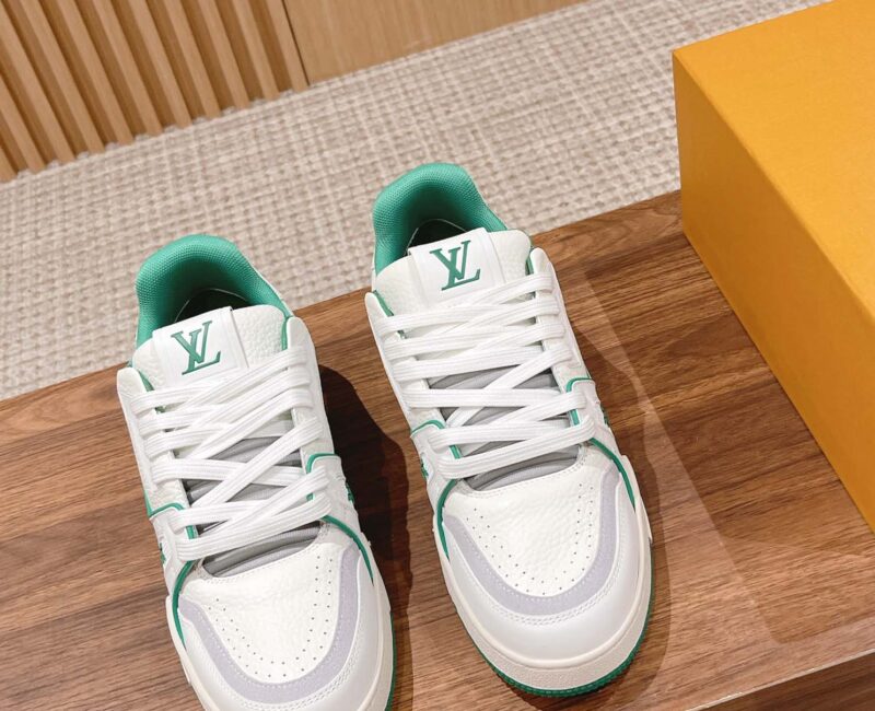 Giày Louis Vuitton Lv Trainer #54 Signature Green White Best Quality