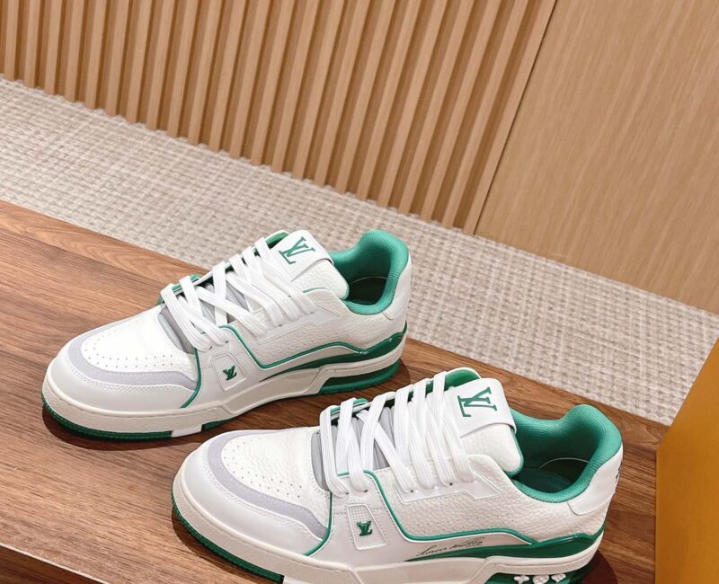 Giày Louis Vuitton Lv Trainer #54 Signature Green White Best Quality
