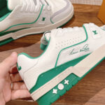 Giày Louis Vuitton Lv Trainer #54 Signature Green White Best Quality