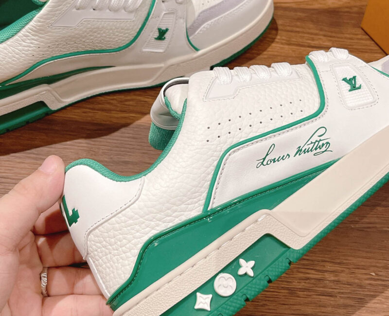 Giày Louis Vuitton Lv Trainer #54 Signature Green White Best Quality
