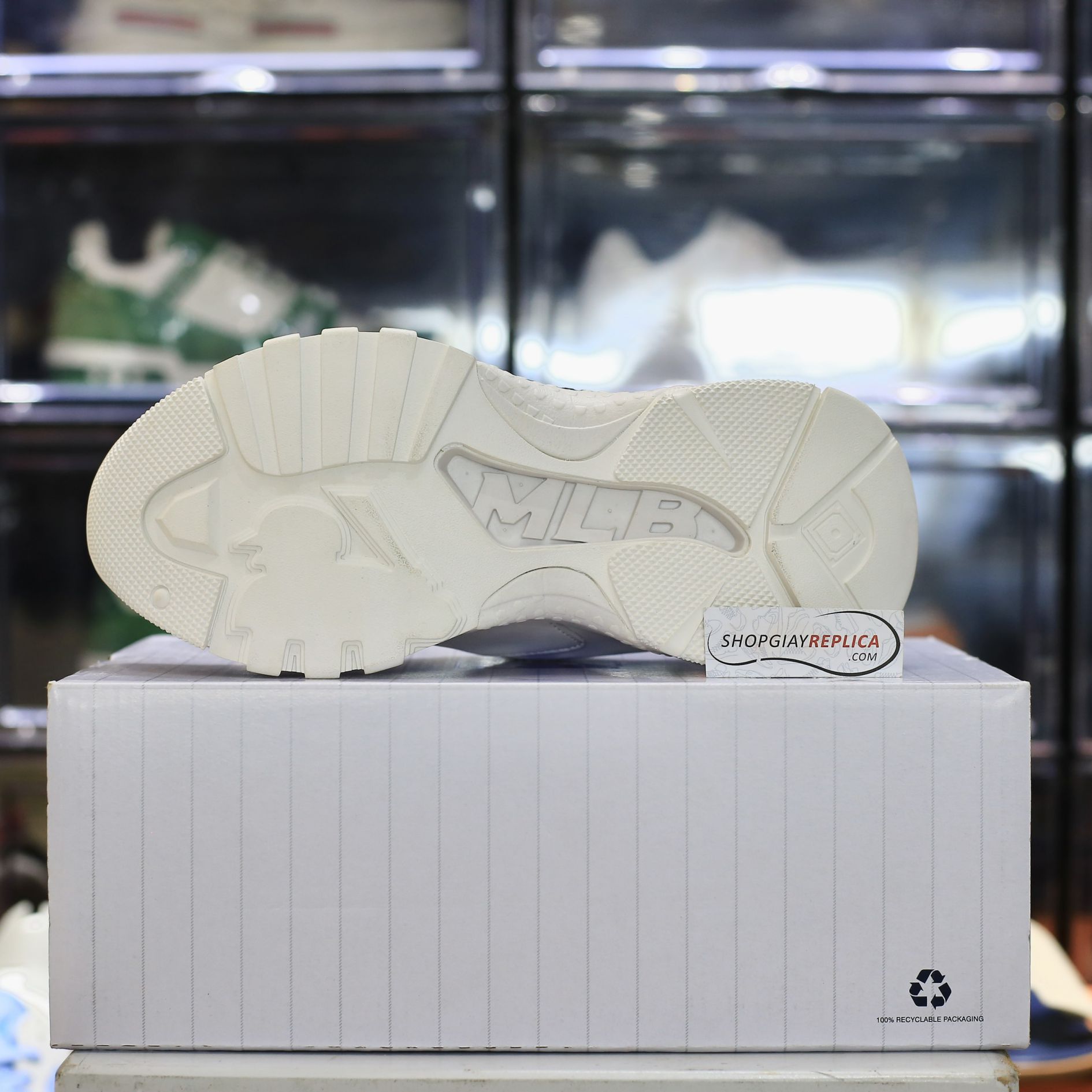 Giày MLB Bigball Chunky A Classic New York Yankees Off White Like Auth