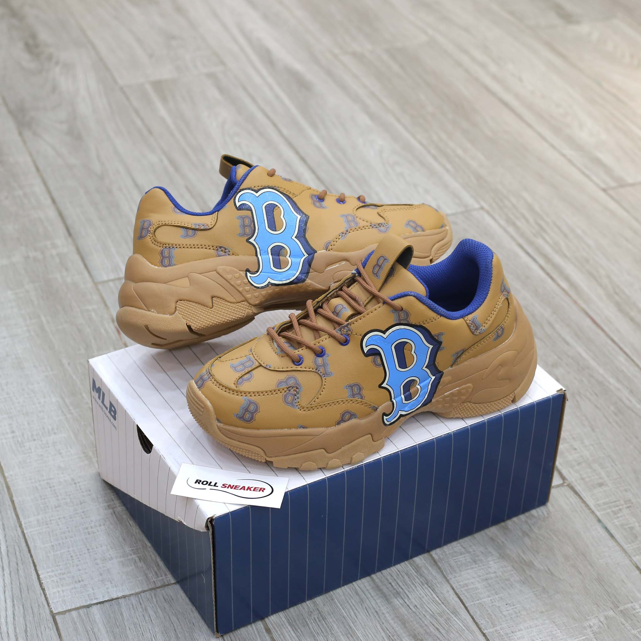 Giày MLB BigBall Chunky Monotive Boston Red Sox Brown Like Auth