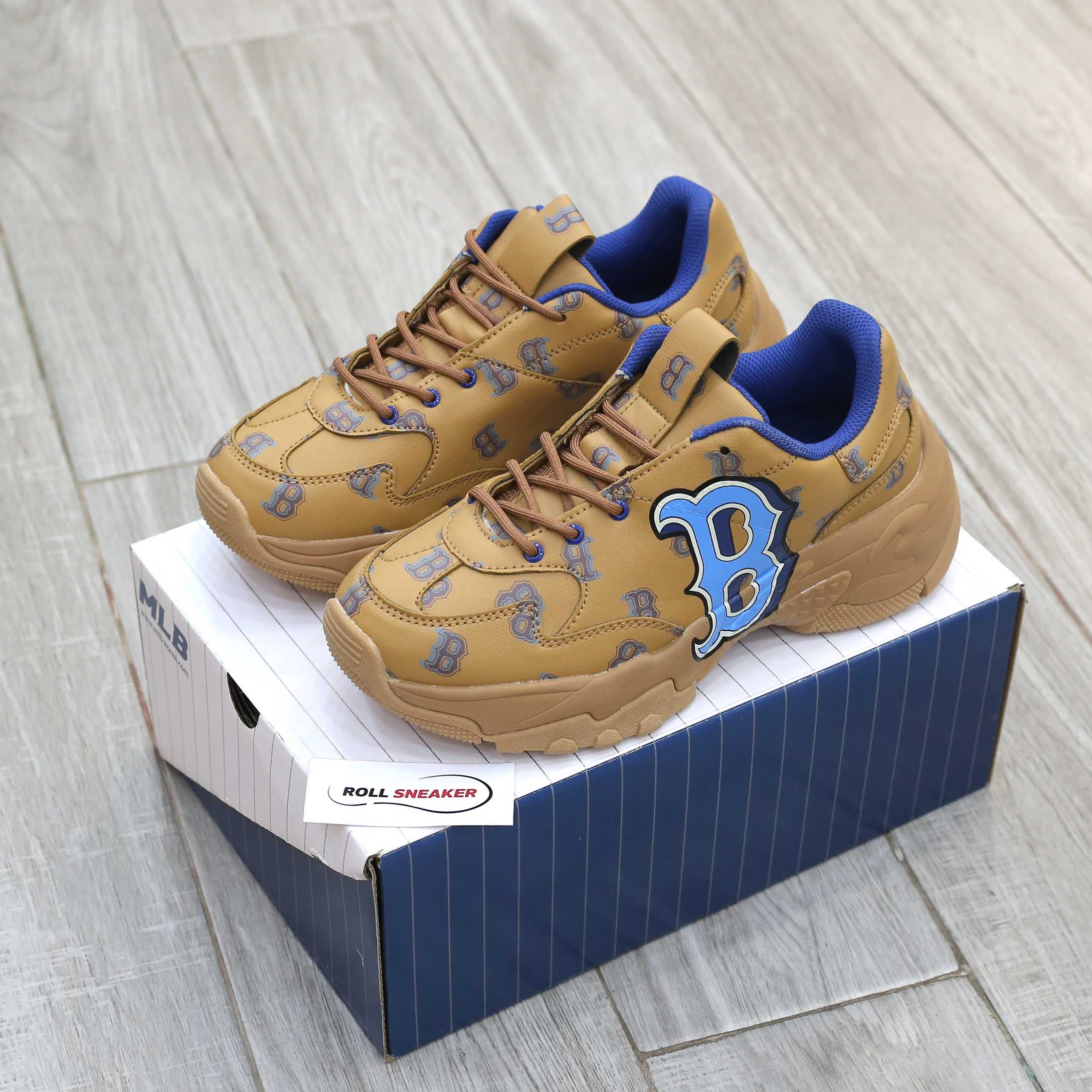 Giày MLB BigBall Chunky Monotive Boston Red Sox Brown Like Auth