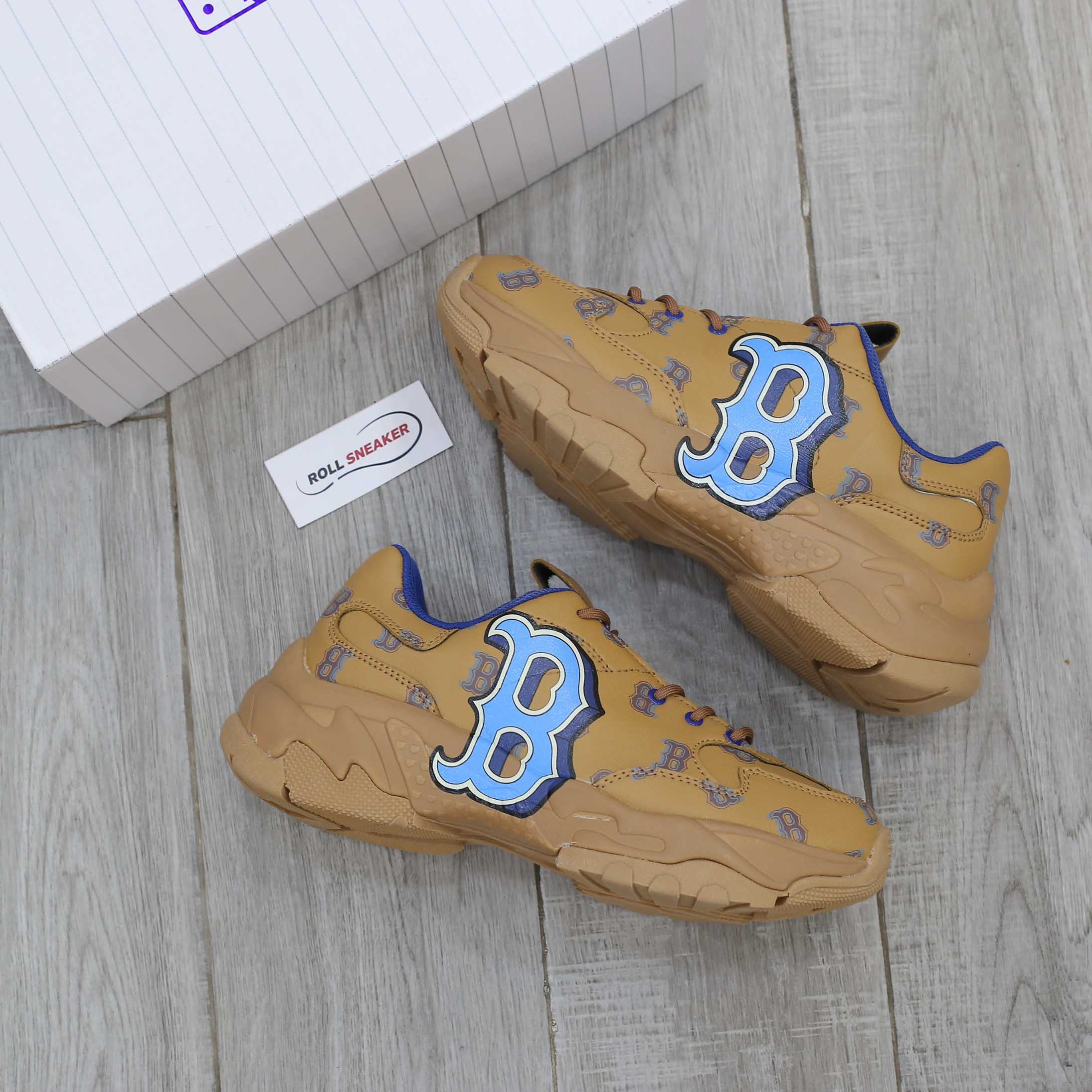 Giày MLB BigBall Chunky Monotive Boston Red Sox Brown Like Auth