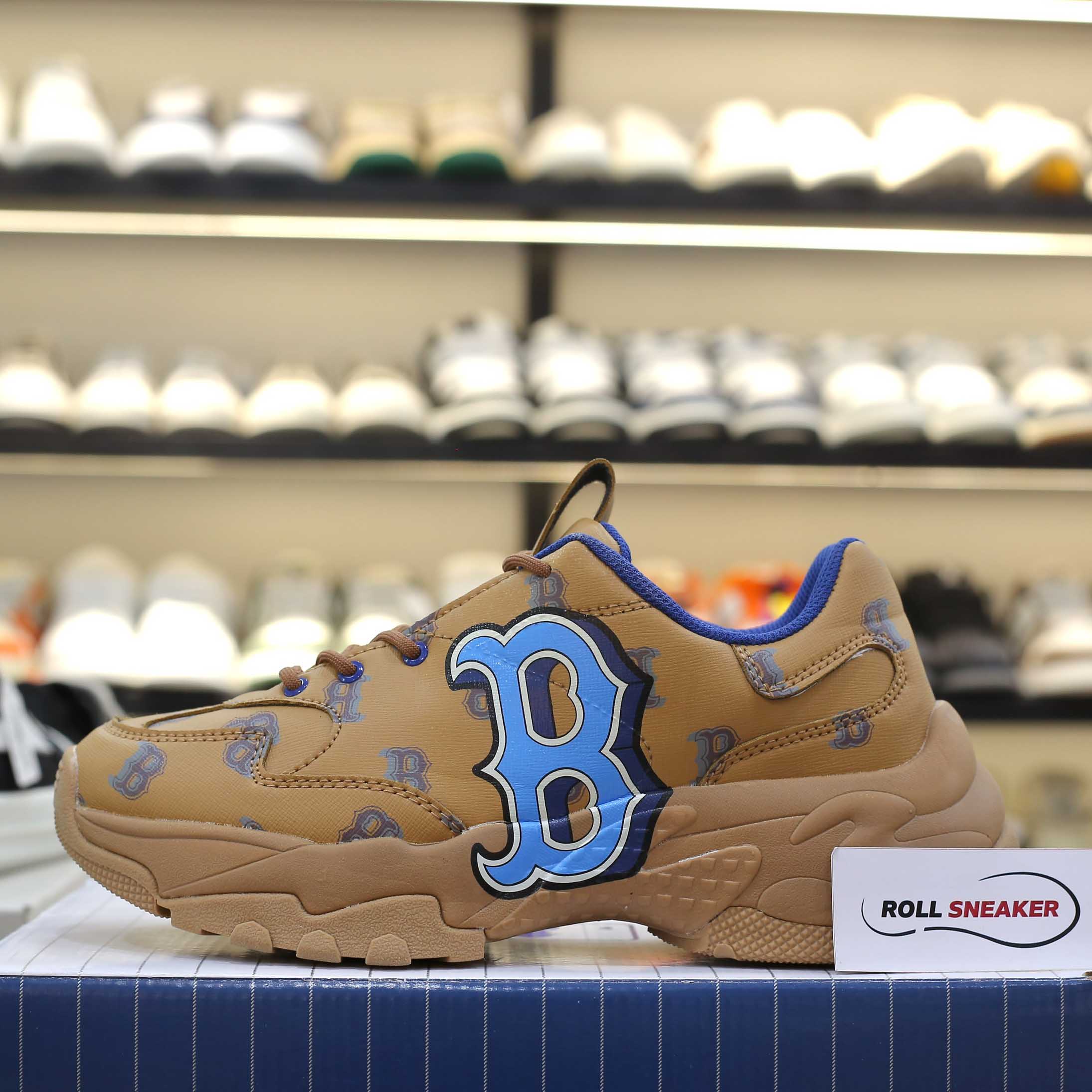 Giày MLB BigBall Chunky Monotive Boston Red Sox Brown Like Auth