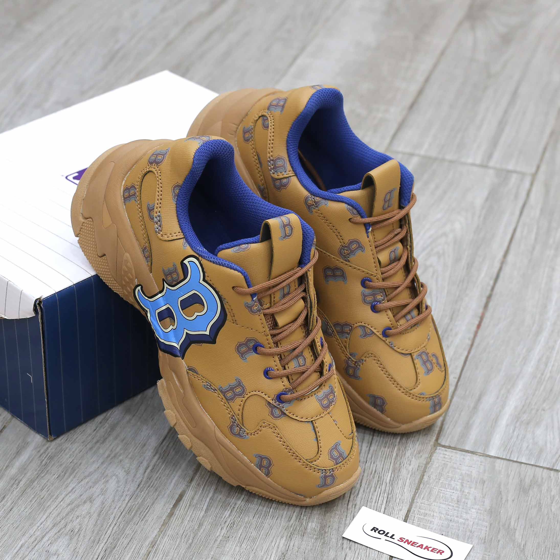 Giày MLB BigBall Chunky Monotive Boston Red Sox Brown Like Auth