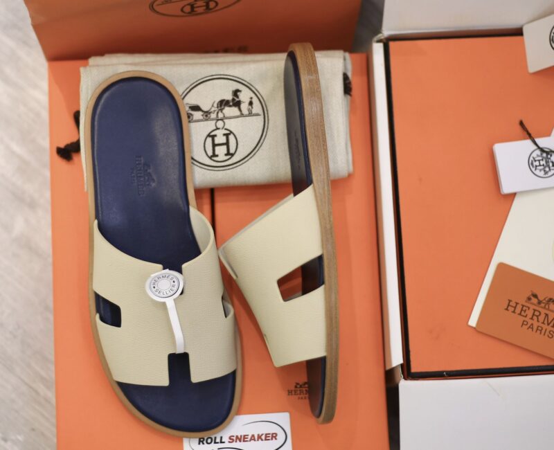 Dép Hermes Blanc Gomme da Epsom Lót Đế Celestial Blue Like Auth