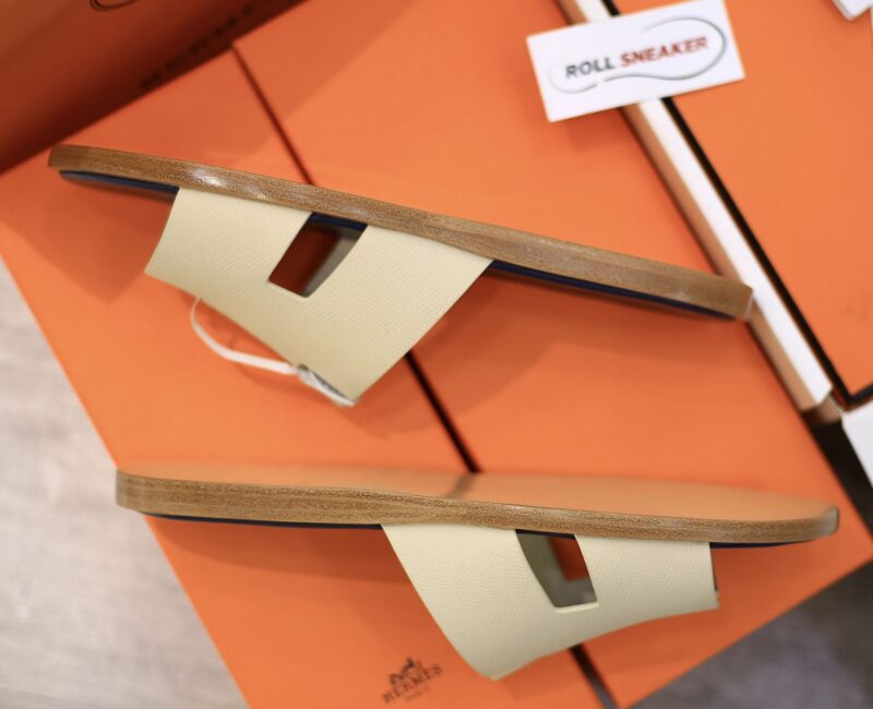 Dép Hermes Blanc Gomme da Epsom Lót Đế Celestial Blue Like Auth