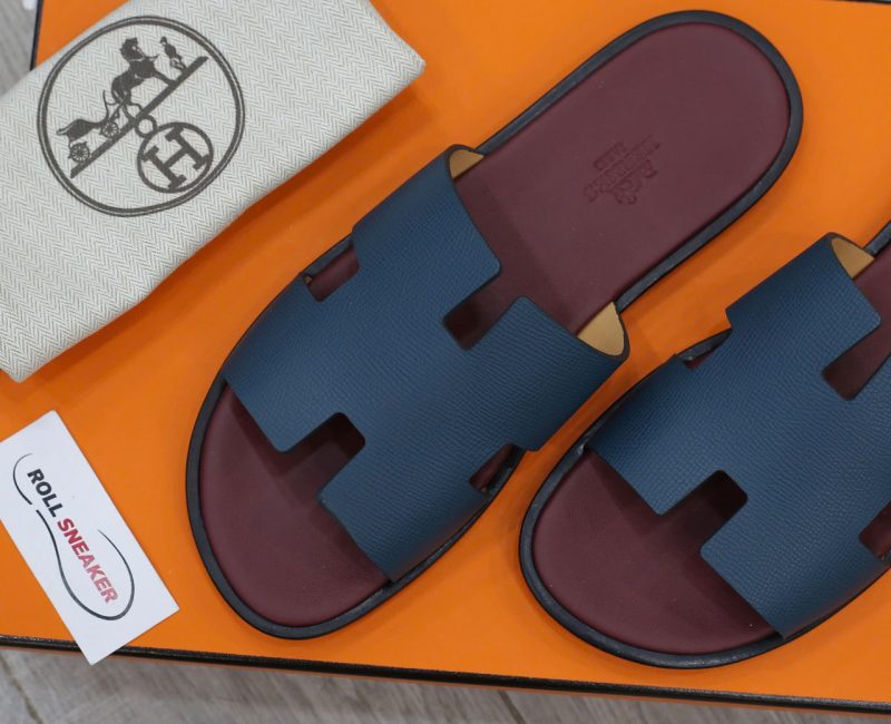 Dép Hermes da Epsom Xanh Đế Đỏ Mận Like Auth