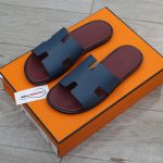 Dép Hermes da Epsom Xanh Đế Đỏ Mận Like Auth