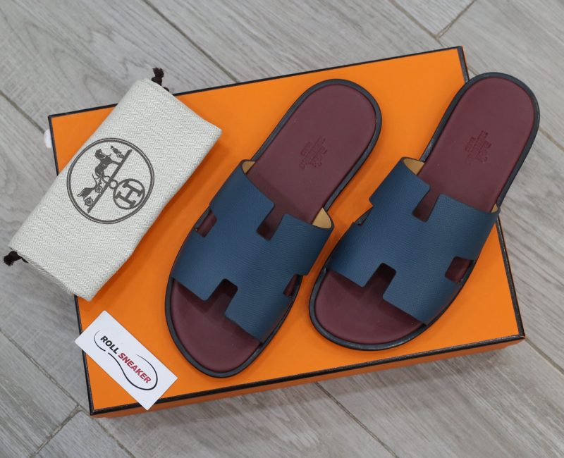 Dép Hermes da Epsom Xanh Đế Đỏ Mận Like Auth