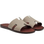 Dép Hermes Blanc Gomme da Epsom Lót Đế Đỏ Mận Like Auth