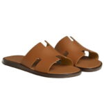 Dép Hermes Izmir Da Trơn Full Brown Nâu Like Auth