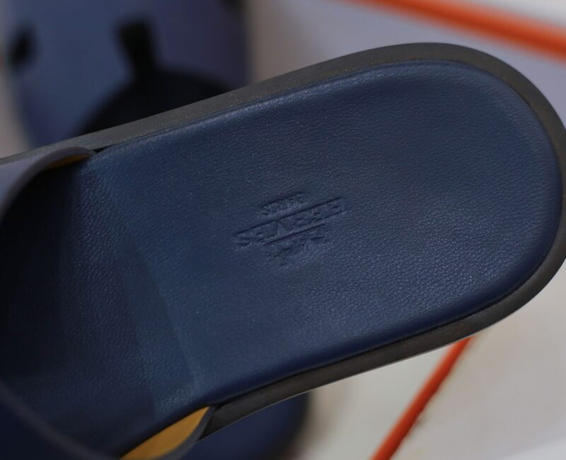 Dép Hermes Izmir da Epsom Xanh Navy Like Auth