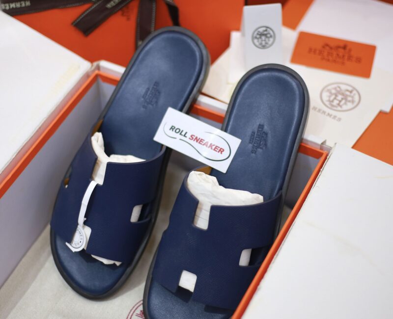 Dép Hermes Izmir da Epsom Xanh Navy Like Auth