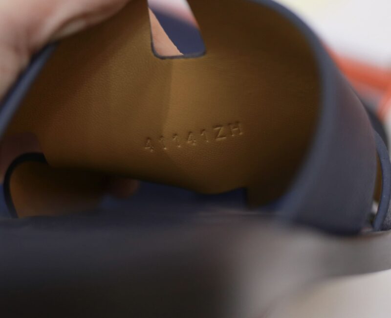 Dép Hermes Izmir da Epsom Xanh Navy Like Auth