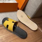 Dép Hermes Lemon Yellow da Epsom Đế Lót Đen Like Auth