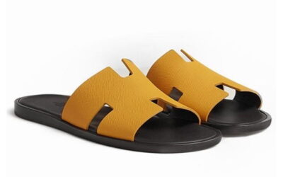 Dép Hermes Lemon Yellow da Epsom Đế Lót Đen Like Auth