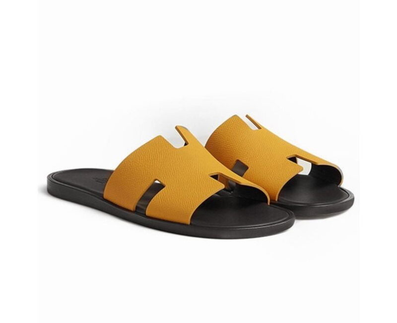 Dép Hermes Lemon Yellow da Epsom Đế Lót Đen Like Auth