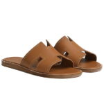 Dép Hermes Naturel / White Stitch Da Trơn Like Auth