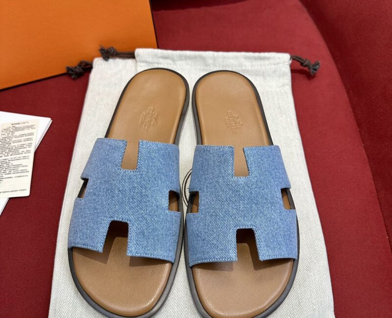 Dép Hermes Izmir Sea Green Da Denim Like Auth