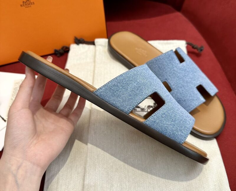 Dép Hermes Izmir Sea Green Da Denim Like Auth