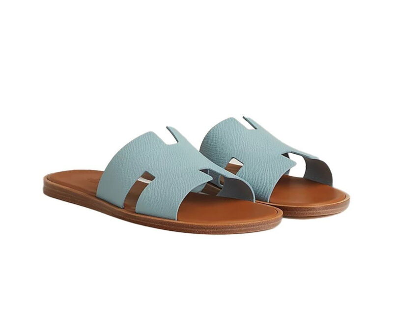 Dép Hermes Sea Green da Epsom Đế Nâu Like Auth