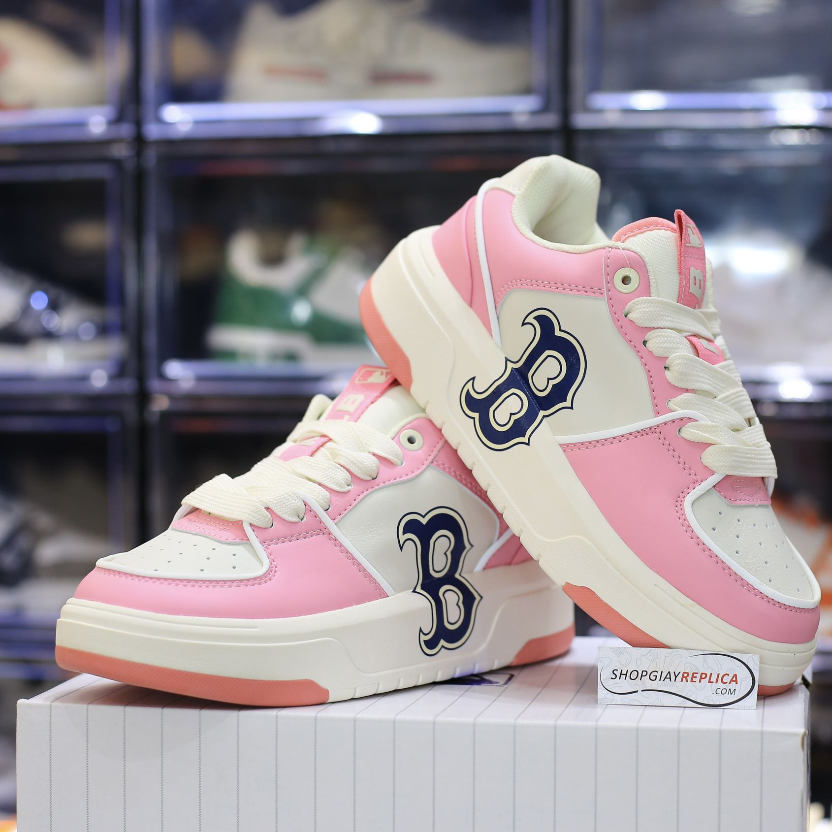 Giày MLB Chunky Liner Candy Pop Pink Boston Red Sox Like Auth