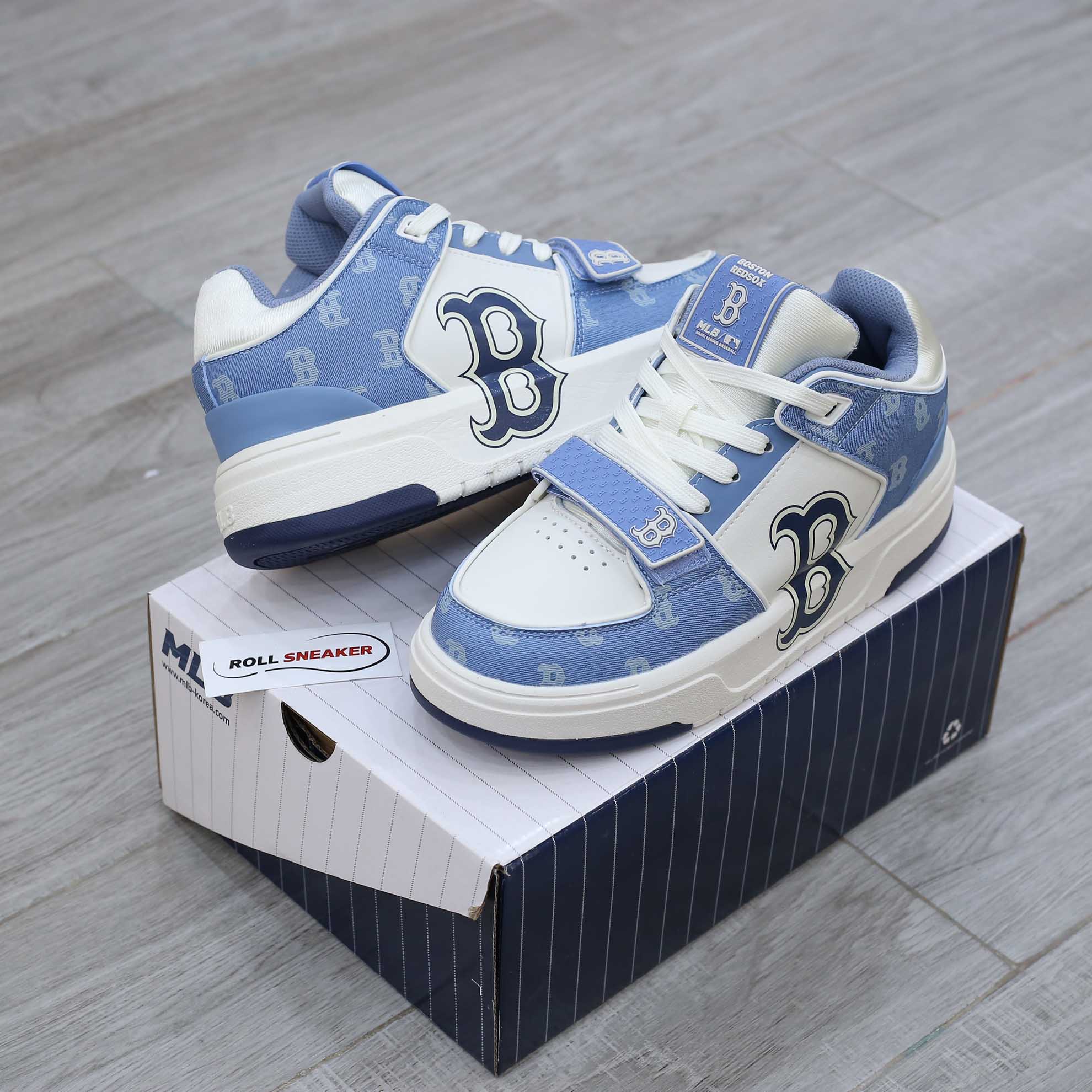 Giày MLB Chunky Liner Mid Denim Boston Red Sox ‘D.Blue’ Like Auth