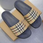 Dép Burberry Vintage Check Print Slides Archive Beige