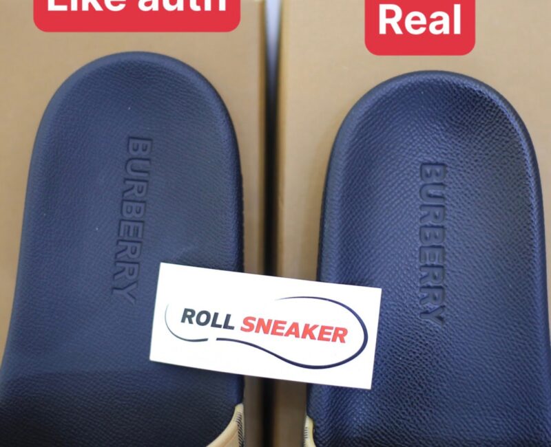 Dép Burberry Vintage Check Print Slides Archive Beige Like Auth