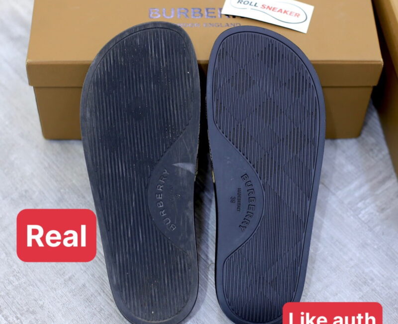 Dép Burberry Vintage Check Print Slides Archive Beige Like Auth