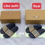 Dép Burberry Vintage Check Print Slides Archive Beige Like Auth