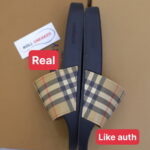 Dép Burberry Vintage Check Print Slides Archive Beige Like Auth