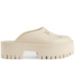 Dép Gucci Platform Perforated G Sandal Cream Like Auth