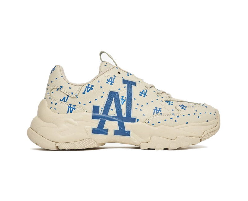 Giày MLB BigBall Chunky Saffiano Diamond Monogram LA Dodgers Ivory Like Auth