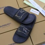 Dép Burberry Check EKD Motif slides in Black Like Auth