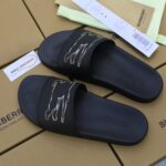Dép Burberry Check EKD Motif slides in Black Like Auth