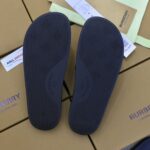 Dép Burberry Check Print Slides Dark Blue Like Auth