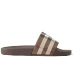 Dép Burberry Check Print Slides Dark Birch Brown