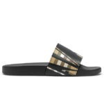 Dép Nam Burberry Sliced Check Print Slides Black