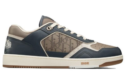 Giày Dior B27 Low Brown and Deep Gray họa tiết da Dior Oblique Galaxy Like Auth