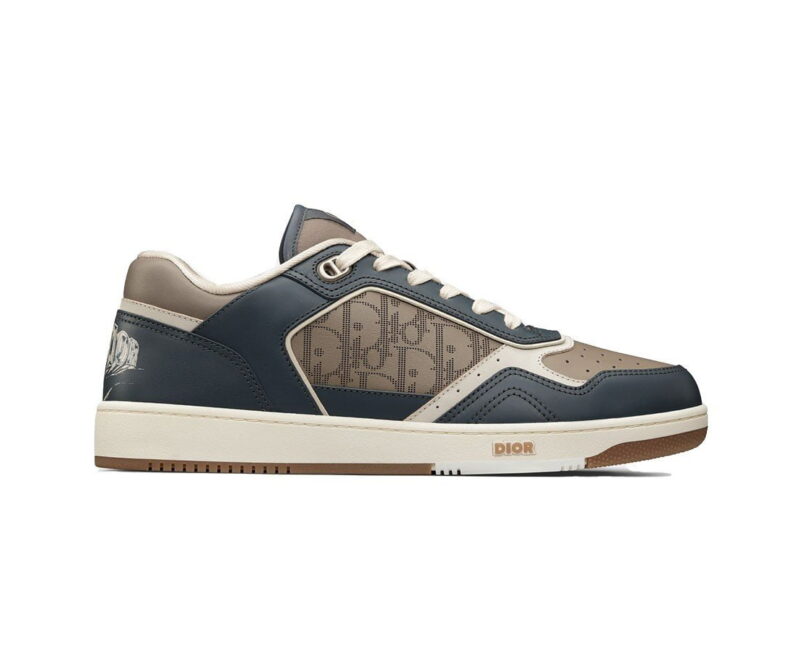 Giày Dior B27 Low Brown and Deep Gray họa tiết da Dior Oblique Galaxy Like Auth