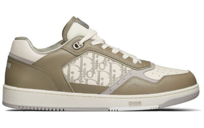 Giày Dior B27 Low Khaki and Cream họa tiết da Dior Oblique Galaxy Like Auth