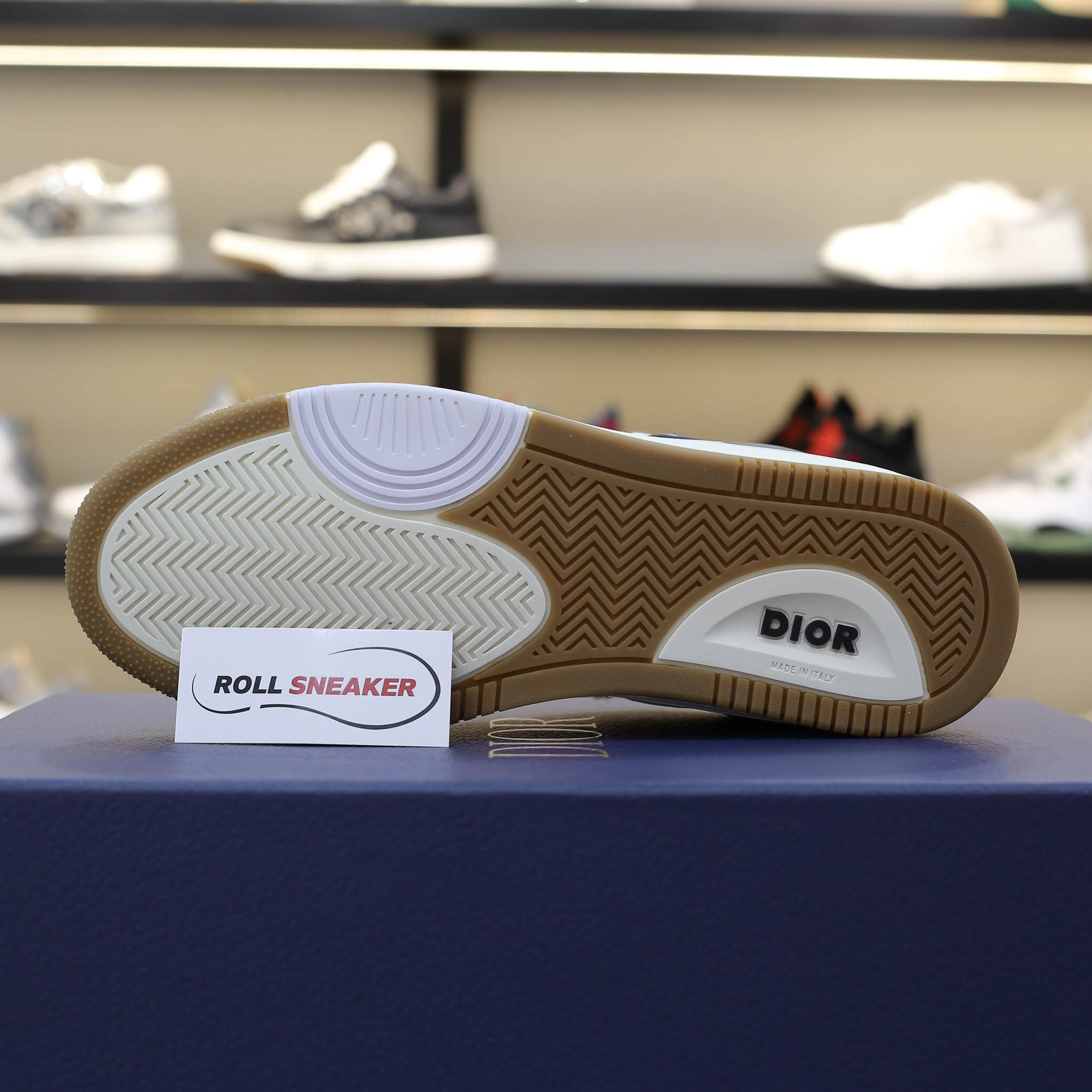 Giày Dior B27 Low Brown and Deep Gray họa tiết da Dior Oblique Galaxy Like Auth