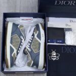 Giày Dior B27 Low Brown and Deep Gray họa tiết da Dior Oblique Galaxy Like Auth