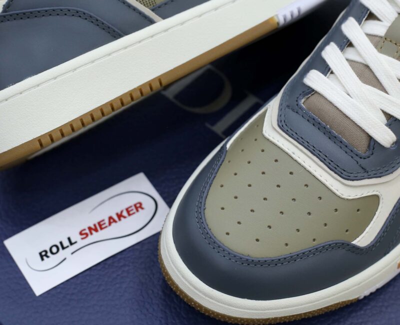 Giày Dior B27 Low Brown and Deep Gray họa tiết da Dior Oblique Galaxy Like Auth