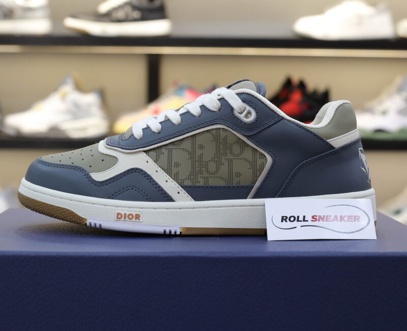 Giày Dior B27 Low Brown and Deep Gray họa tiết da Dior Oblique Galaxy Like Auth