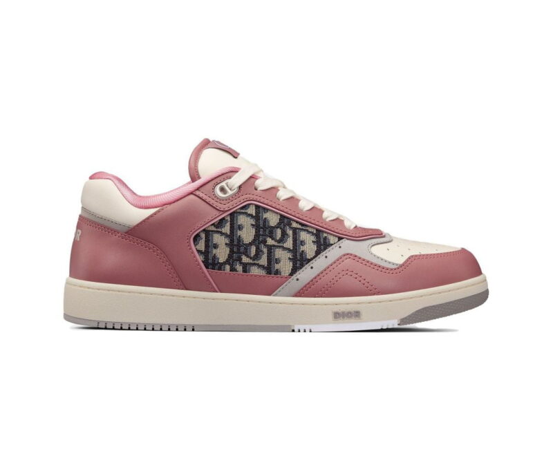 Giày Dior B27 Low Pink and Cream họa tiết vải Dior Oblique Jacquard Like Auth