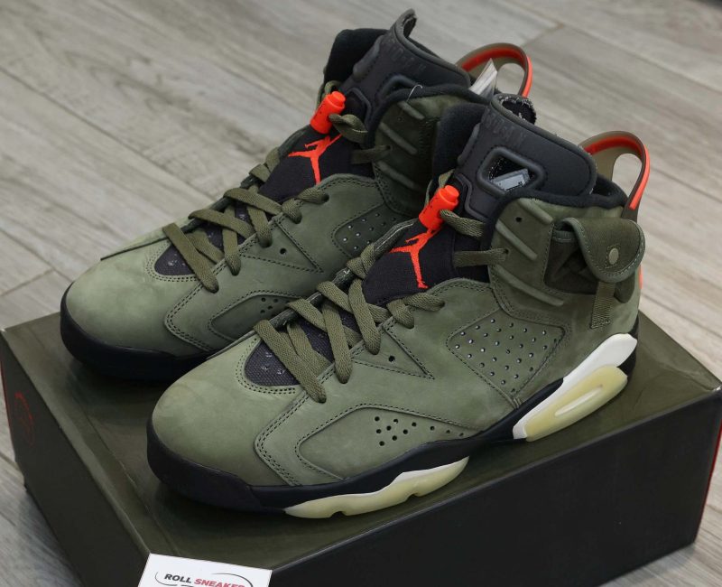 Giày Nike Air Jordan 6 Retro Travis Scott OG Xanh Olive Best Quality